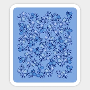 Springtime Blue Flowers Sticker